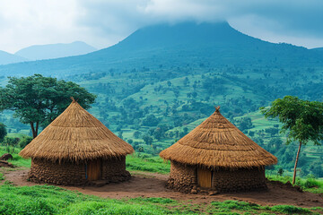 Historic Mansion with Traditional Architecture Surrounded by nature Generative AI
