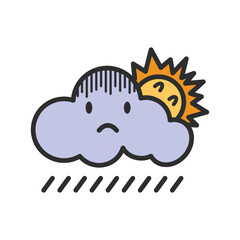 Weather forecast icons, colorful weather icons, Weather icons isolated on white background