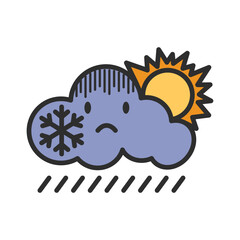 Weather forecast icons, colorful weather icons, Weather icons isolated on white background