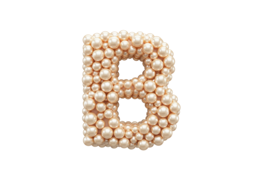 Isolated pearl letter B alphabet, a beautiful design. Perfect for an elegant look