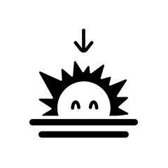 Weather and climate forecast icons in black. Displays temperatures for ice, snow, fog, sun, winter, rain, and clouds for web applications.