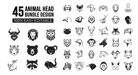 45 Animal head bundle design v2
