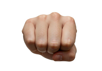 Isolated clenched fist strikes forward to punch or fight against opponent, violence