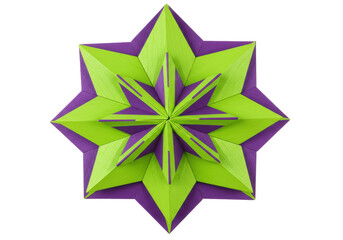 Isolated origami star decoration, Christmas, New Year, and other winter holidays decor