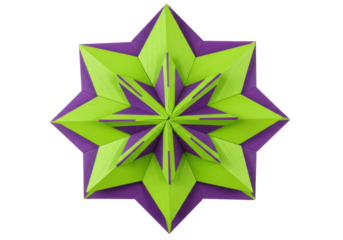 Isolated origami star decoration, Christmas, New Year, and other winter holidays decor