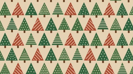 Festive geometric tree pattern desktop wallpaper
