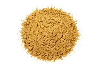 Isolated close-up of a mound of curry powder ready for cooking and food preparation