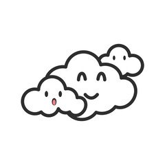 Weather line icon. weather forecast icon. Cloud logo. Weather, clouds, sunny day, moon, snowflakes, wind, sunny day.