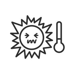 Weather line icon. weather forecast icon. Cloud logo. Weather, clouds, sunny day, moon, snowflakes, wind, sunny day.