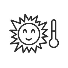 Weather line icon. weather forecast icon. Cloud logo. Weather, clouds, sunny day, moon, snowflakes, wind, sunny day.