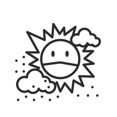 Weather line icon. weather forecast icon. Cloud logo. Weather, clouds, sunny day, moon, snowflakes, wind, sunny day.