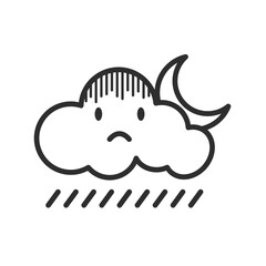 Weather line icon. weather forecast icon. Cloud logo. Weather, clouds, sunny day, moon, snowflakes, wind, sunny day.