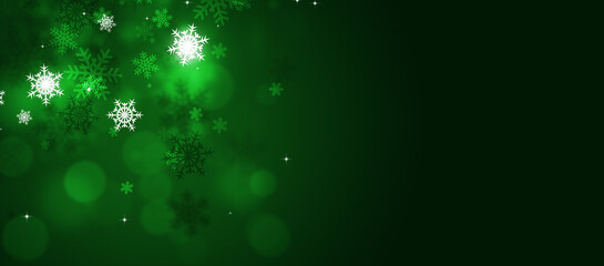 Christmas Snow Green Banner