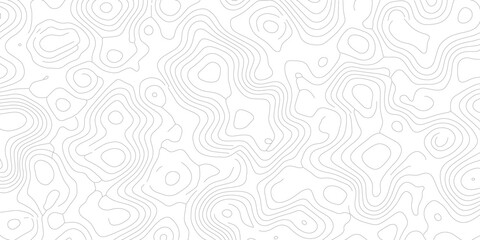Abstract Topographic Map Lines in Black and White Minimalist Design Concept for Cartography or Land Surveying Use