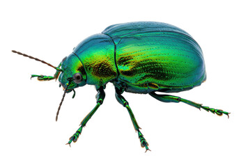 Isolated Green Beetle A captivating shot of a jewel beetle a remarkable insect specimen