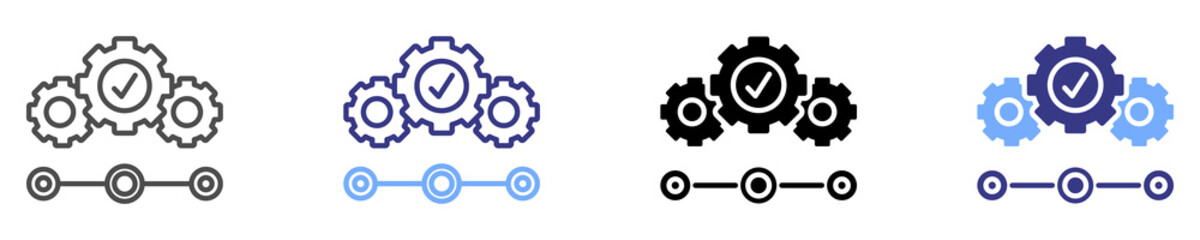 production icon set multiple style