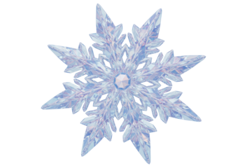 Isolated ice snowflake crystal ornament, detailed winter season nature graphic, object