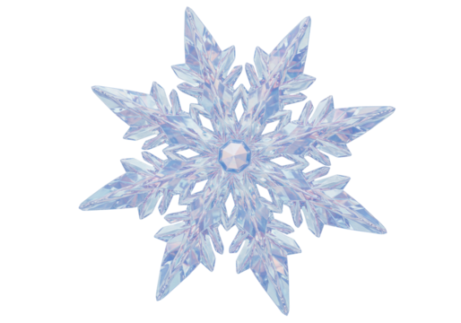 Isolated ice snowflake crystal ornament, detailed winter season nature graphic, object