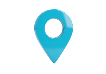 Isolated Cyan Location Pointer, Geolocation Pin for Map, Position Mark, Navigation Sign