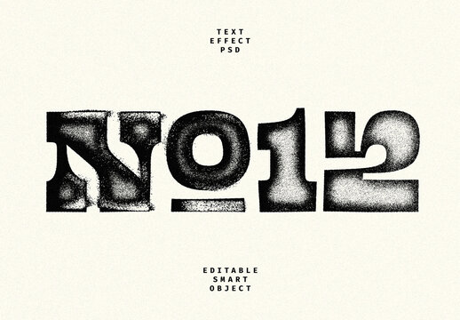 Black Rough Text Effect