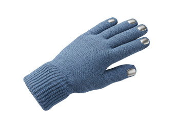Isolated winter knitted gloves, conductive fingertips for touchscreen operation utility