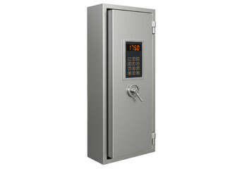 Isolated security safe with a digital keypad and display shows 1750, no distractions