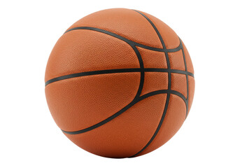Isolated Basketball for sports training and fitness, ready to play a game, orange textured surface