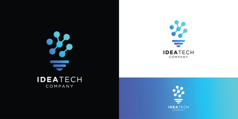 Naklejka premium modern light bulb tech logo design