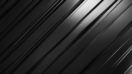 Obraz premium Sleek black diagonal lines create a modern abstract design with depth and texture