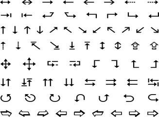 Arrows icon set for web design, Vector pictograms of  directions, move, up, down, turn, upload, download, Arrows icon, Vector illustration