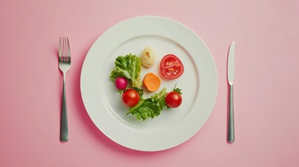 Balanced diet for a diabetic plate with healthy