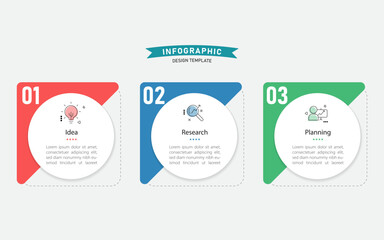 Infographic template design. 3 Step timeline journey. Process diagram, 3 options on white background, Infograph elements, business, education, technology, modern vector illustration.