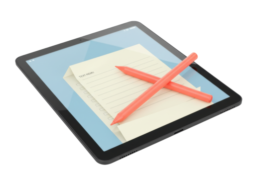 Isolated device for sketching, tablet with paper note and stylus pen, digital notepad