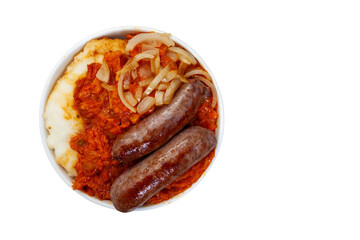 South African dish Pap en Wors