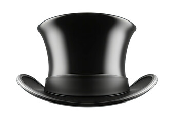 Sleek black top hat with band, isolated on black backdrop