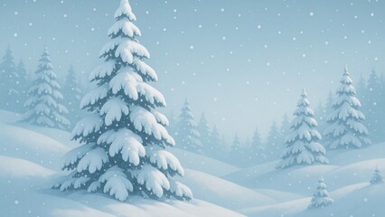 Obraz premium Serene snowy winter landscape desktop wallpaper