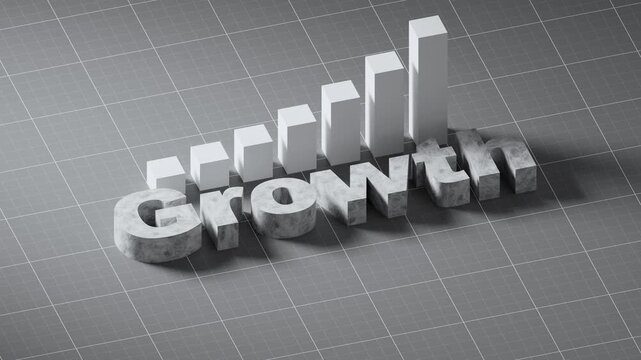gowth business graph with chart bars