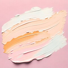 Pastel Cream Paint Swatch Strokes. Aesthetic Abstract Cosmetic Texture Background. Ideal for skincare and cosmetic advertising, beauty product packaging, fashion design, or abstract background texture
