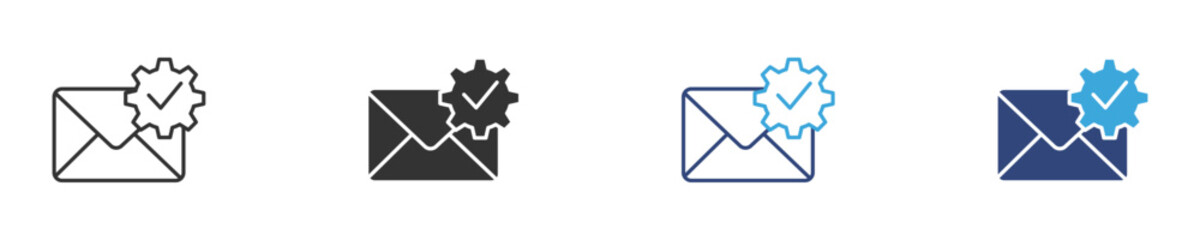 Automated Email Icon set, vector illustration . 