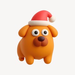Naklejka premium Cute festive dog sculpture