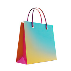 Shiny gradient shopping bag with handles on black