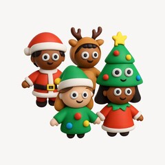 Festive claymation characters celebrating holiday.