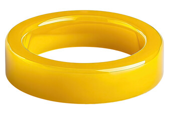 Round, glossy yellow ring against a dark background