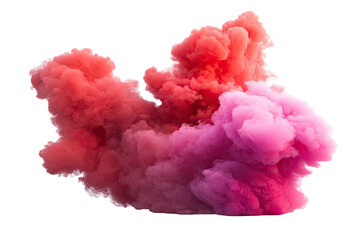 Red/pink smoke explosion on a black background