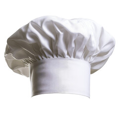 White chef's toque; puffy top, cylinder base