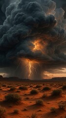 Dramatic desert storm mobile wallpaper
