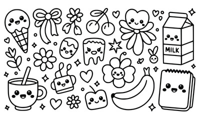 Funny cartoon animal icon set vector illustration for design