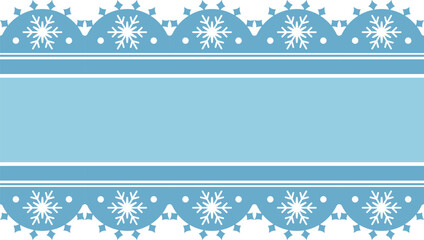 雪の結晶レースのフレーム　ブルー