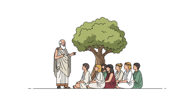 Honoring World Philosophy Day with Ancient Greek Wisdom A Teacher Inspires Young Minds Beneath a Tree