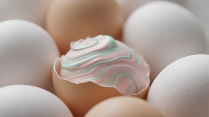 An abstract macro background texture of soft-focus pastel paint swirls or a subtle eggshell texture